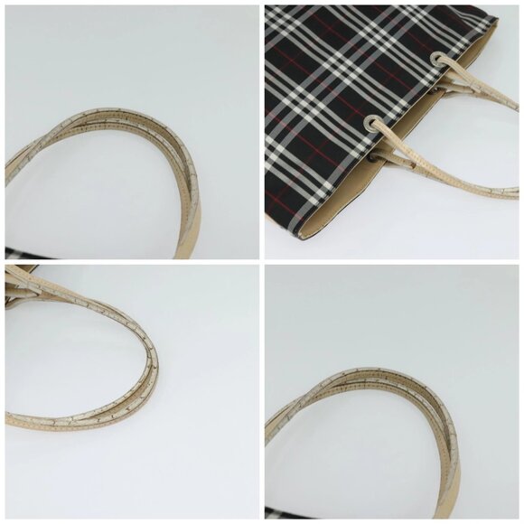 BURBERRY Nova Check Tote Bag Nylon Black Gold Auth bs24753 - Picture 16 of 16